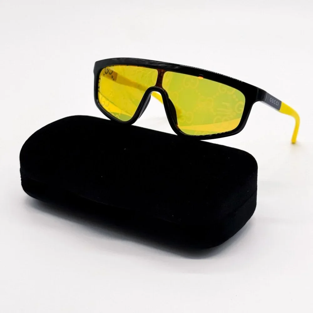 NEW GUCCI GG1736S 004 SHIELD YELLOW UNISEX SUNGLASSES GUCCI